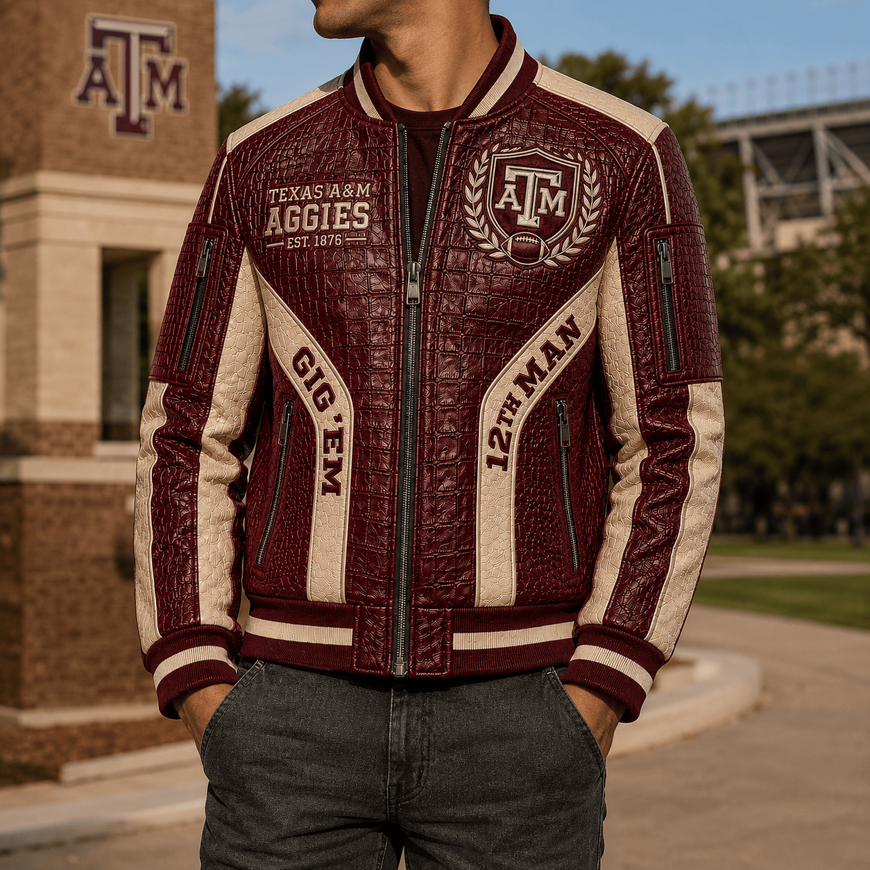 Premium TAMA Leather Zipper Jacket TNSM