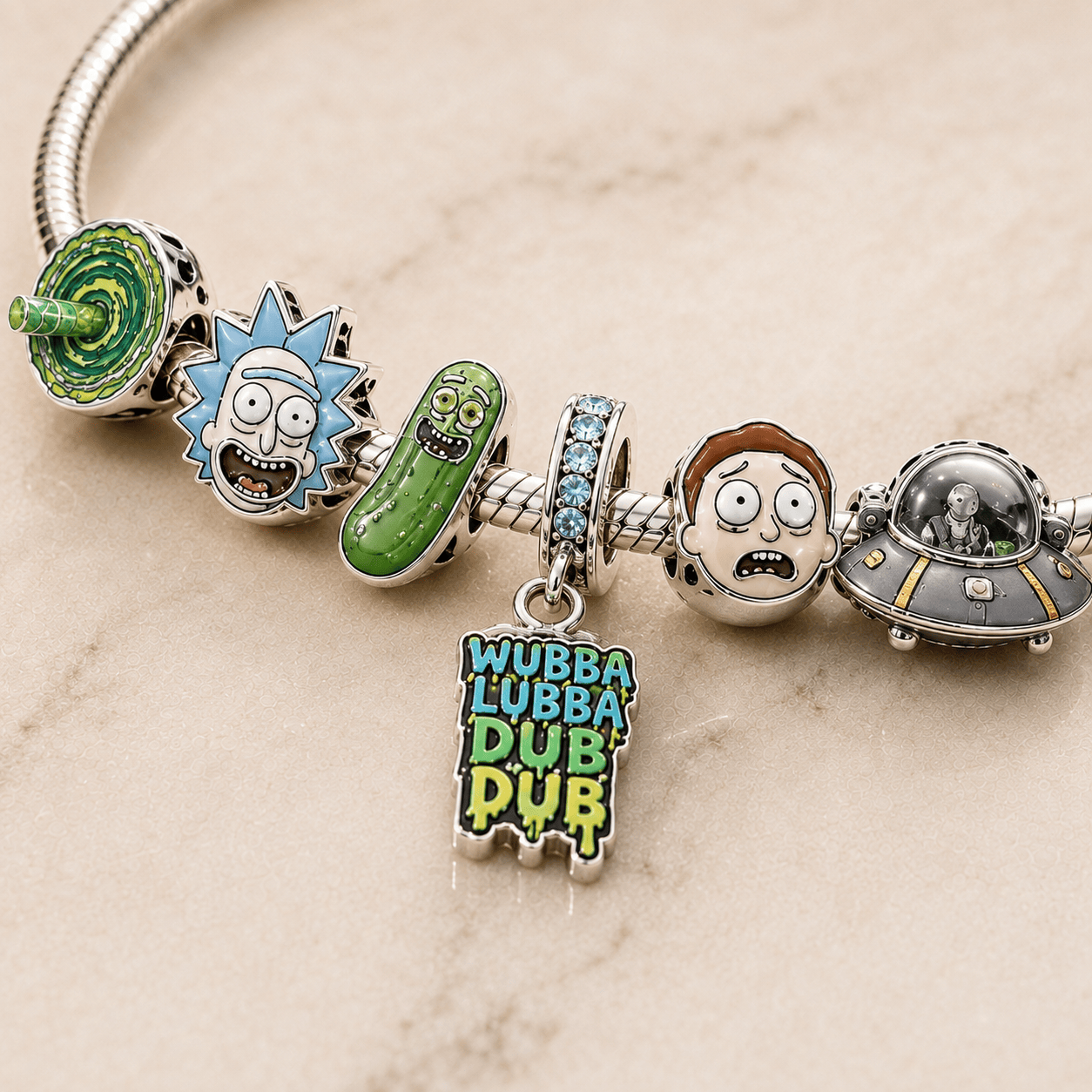 RAMY Sliver Charm Bracelet Set PTT