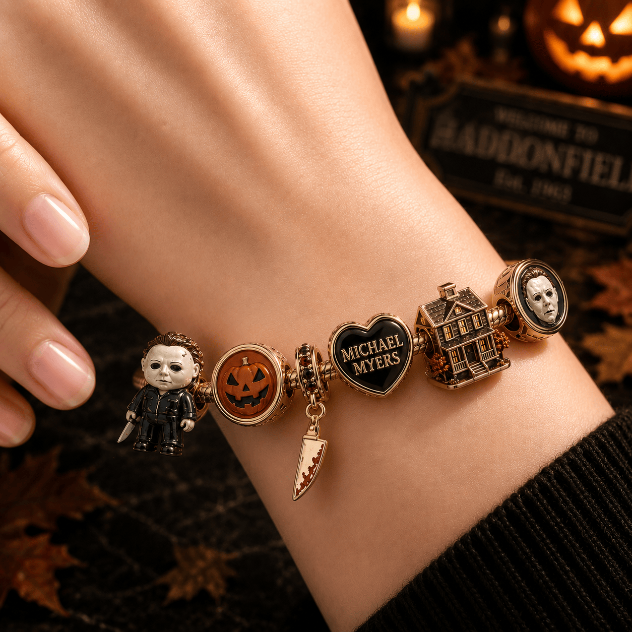 MCM Gold Charm Bracelet Set BMD