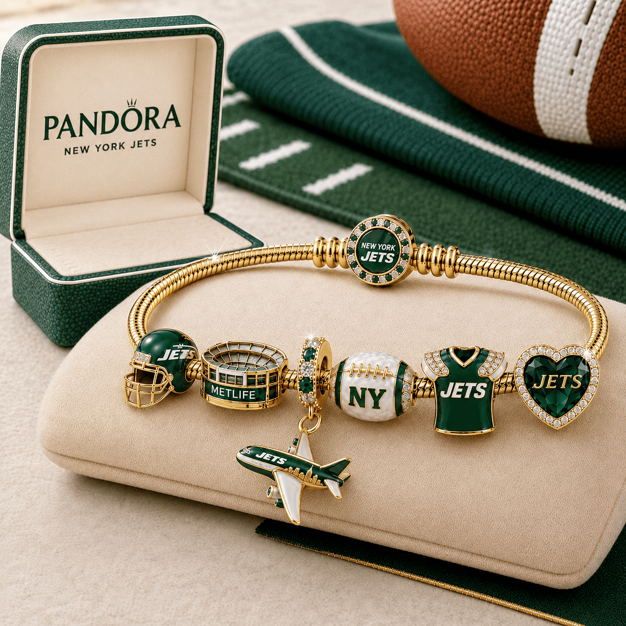 NYJ Gold Charm Bracelet Set TMH