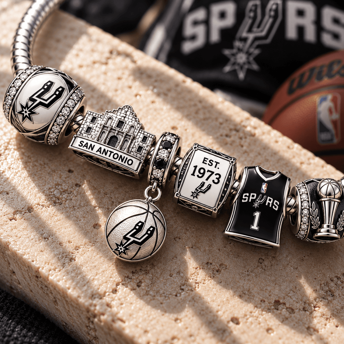 SAS Silver Charm Bracelet Set PTT