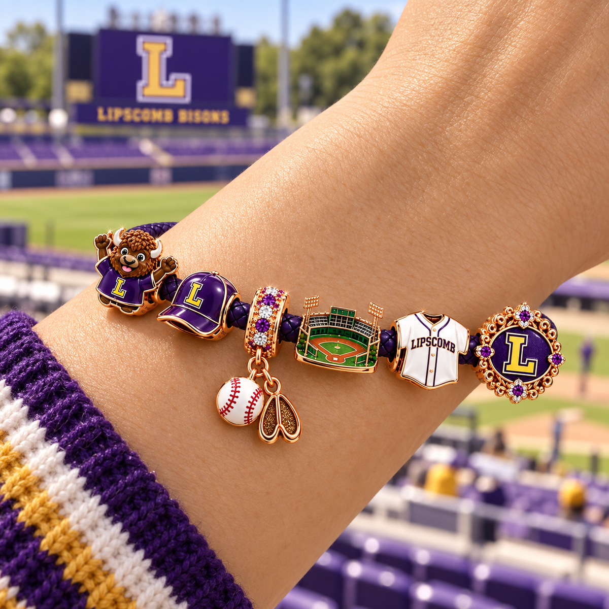 LBBS braided leather cord Charm Bracelet Set NHVH