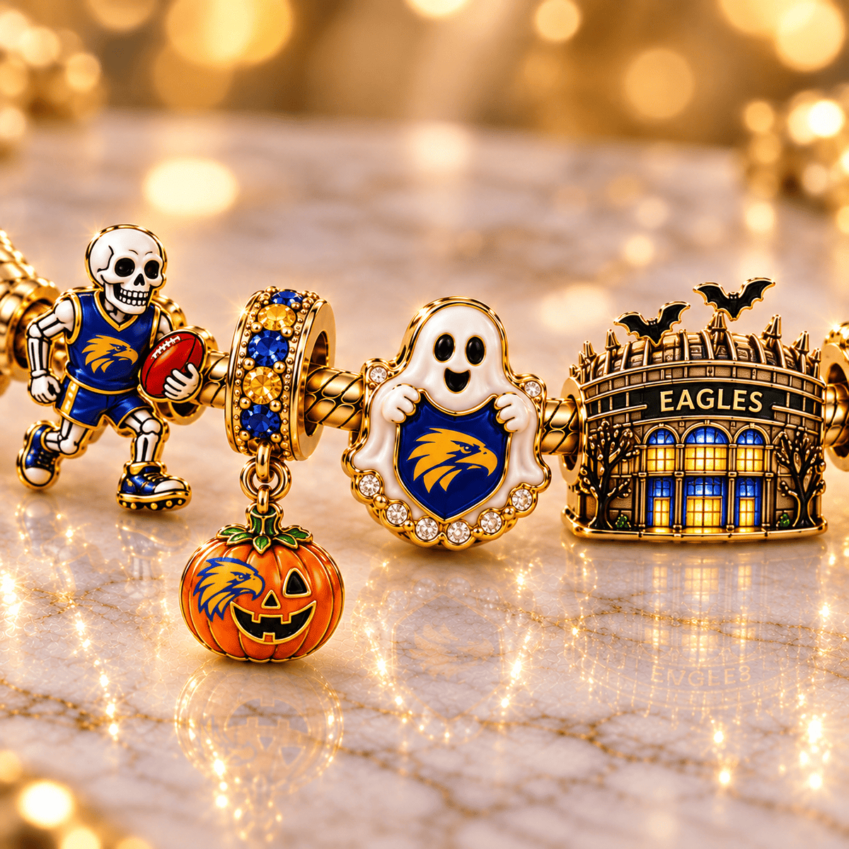 WCE Gold Charm Bracelet Set NHVH