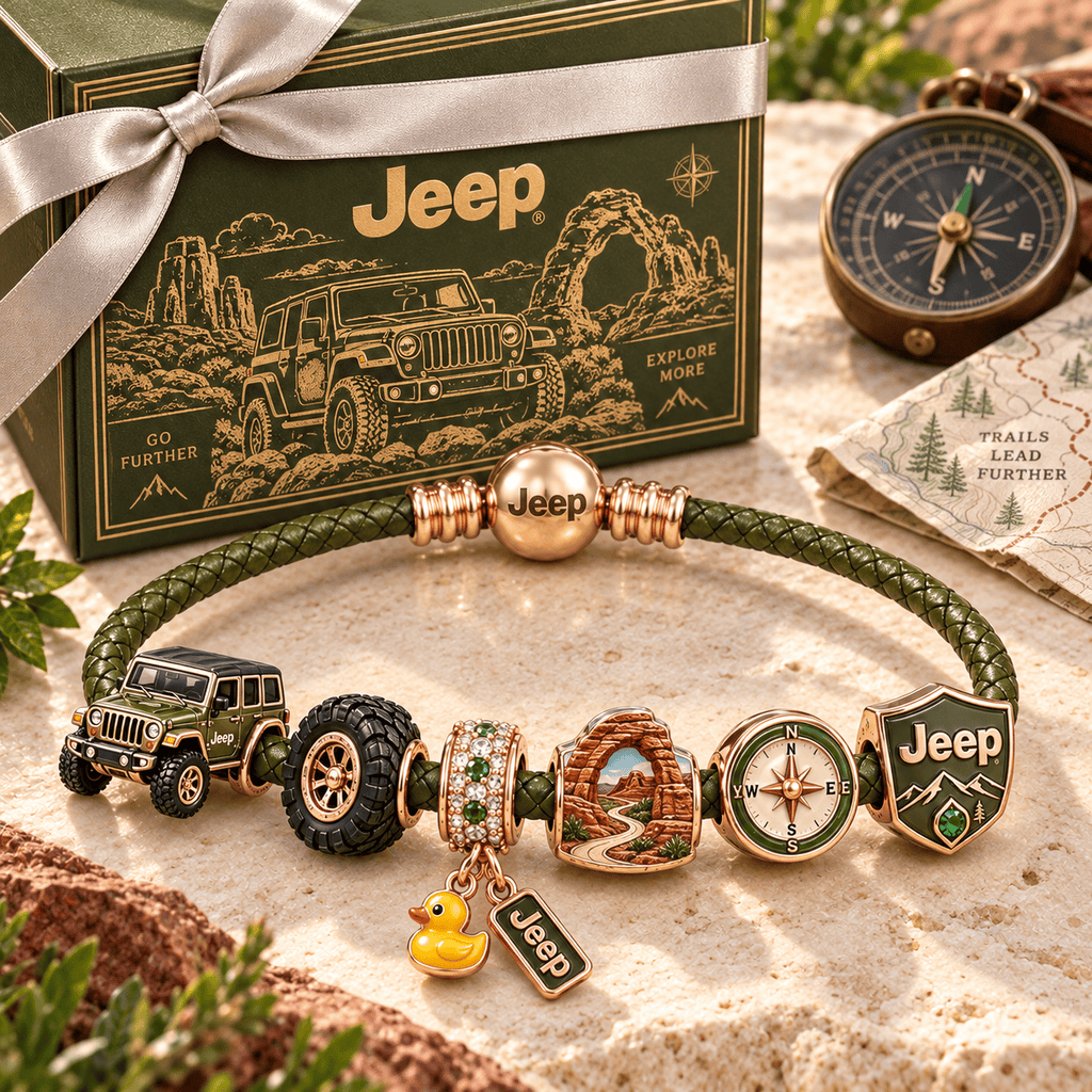 JEP Braided Leather Charm Bracelet Set NHVH