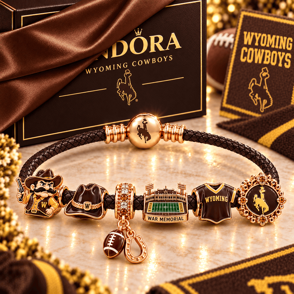 WOC Braided Leather Charm Bracelet Set NHVH